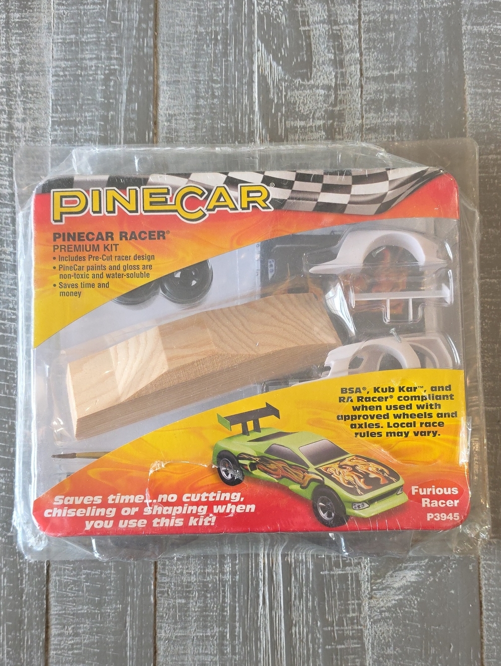 PineCar Furious Racer Premium Kit (Model P3945), Boy Scouts & Kub Kar Compliant